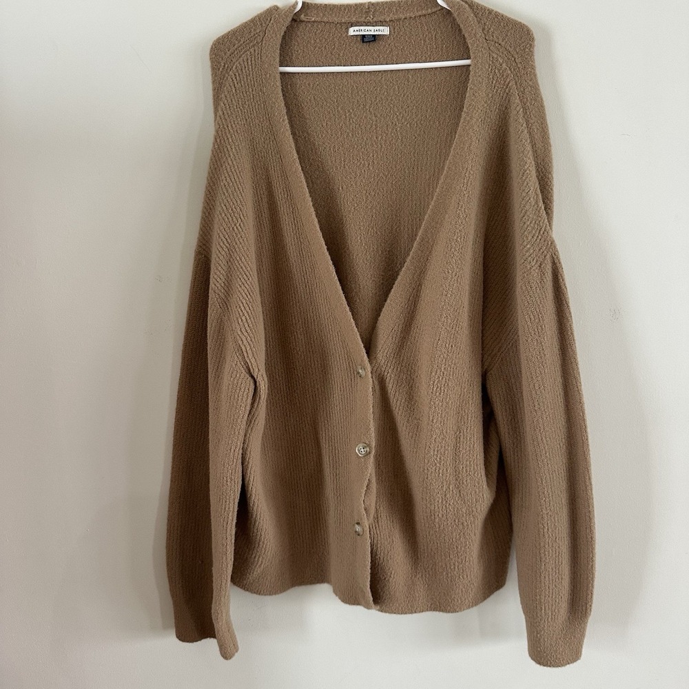 Women's American Eagle Mauve Orversized‎ Cardigan Open Front Sweater Medium